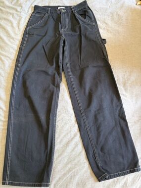 Garage Men's Black Relaxed Jeans with Contrast Stitching